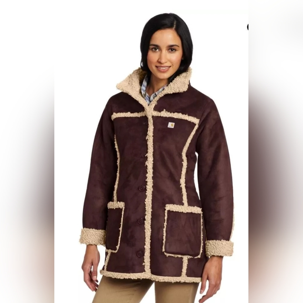 Carhartt Boulder Parka Faux Suede Sherpa Lined Jacket #100044